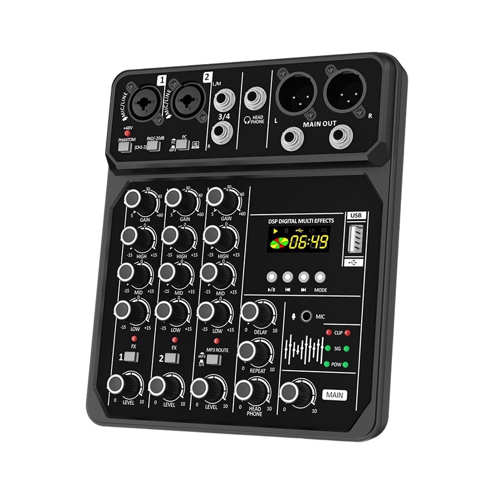 Audio And Music Mixer - Mixer Audio Portabel 4 Saluran Dengan
