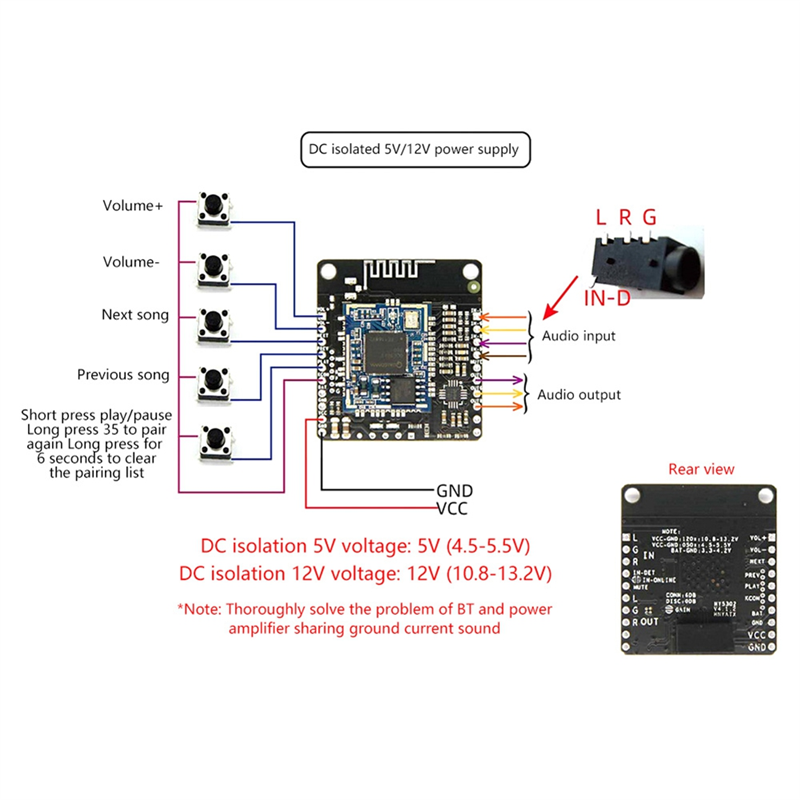 FULL-DC 5V/12V Modul Musik Blu - Audio Music Add ulasan dan harga