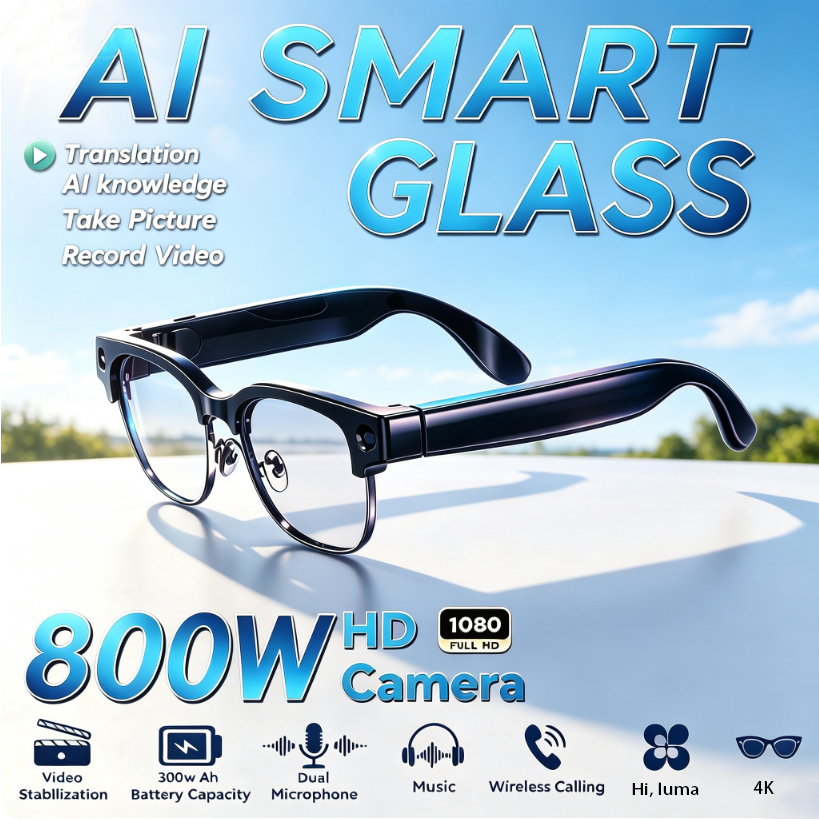 Kacamata Pintar 800W HD Pixel  - Audio Music Ai ulasan dan harga