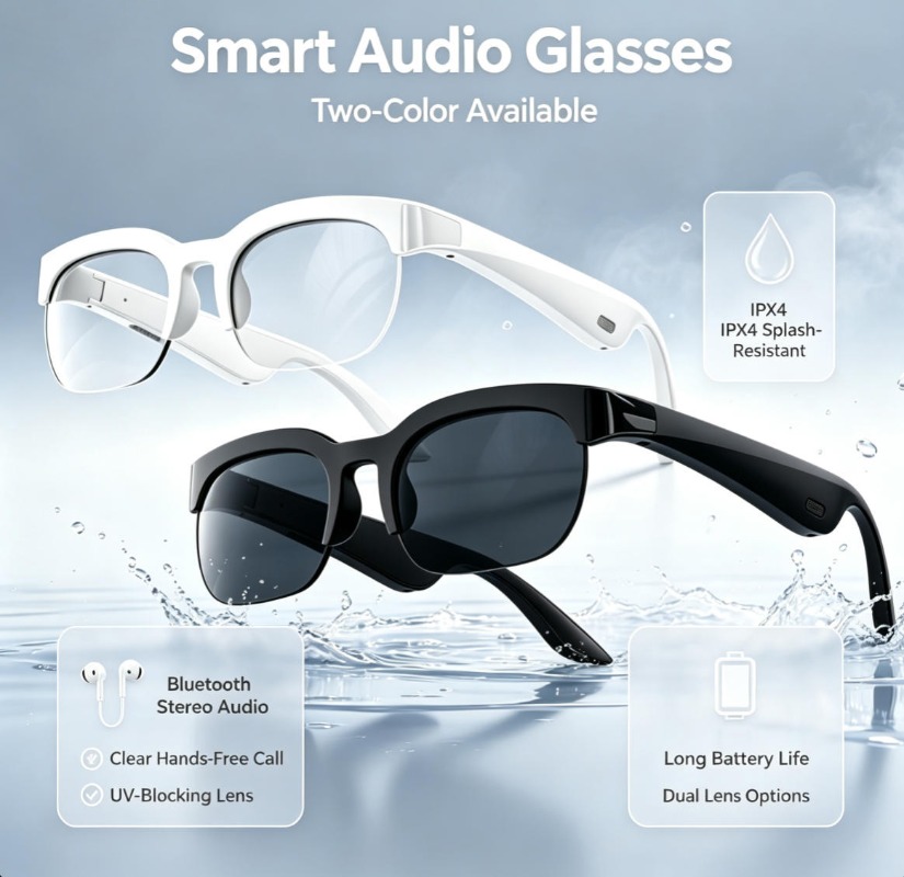 Kacamata Audio Pintar 2 Warna, - Audio Music Voice ulasan dan harga